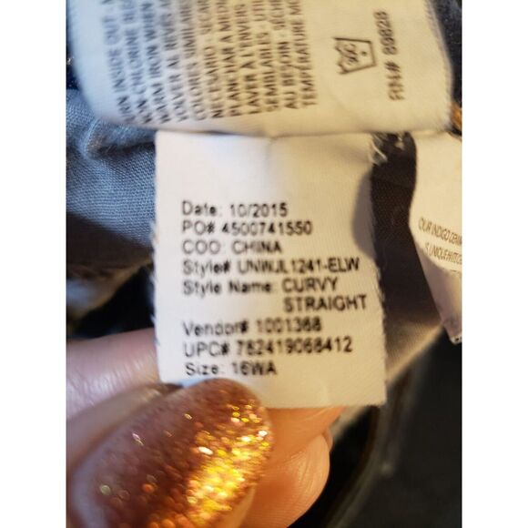 Nine West Womens Denim Jeans‎ 16W Blue Curvy Straight Flat Front High Rise - Picture 13 of 14